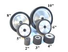Wheel - Rubber Contact Wheel 8" Diameter 2" wide 1/2" bore - 60 DUROMETER