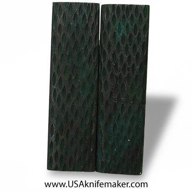 Jigged Bone - Dyed Green- 4.5" x 1.25" Pair of Scales