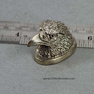 Eagle Head Pommel - Nickel Silver