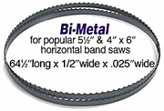 Band Saw Blade 64-1/2" x 1/2" x .025" 10/14 VARI Bi-Metal 