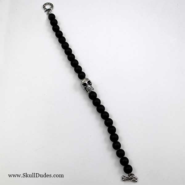 stainless steel skull bead bracelet
