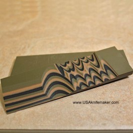 G10 - Camo (3 Color) 1/8"x1.5"x6" pair scales 3x3 layers