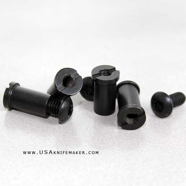 Chain Ring Bolt 3/16" Black FEMALE x .5"L 6-32