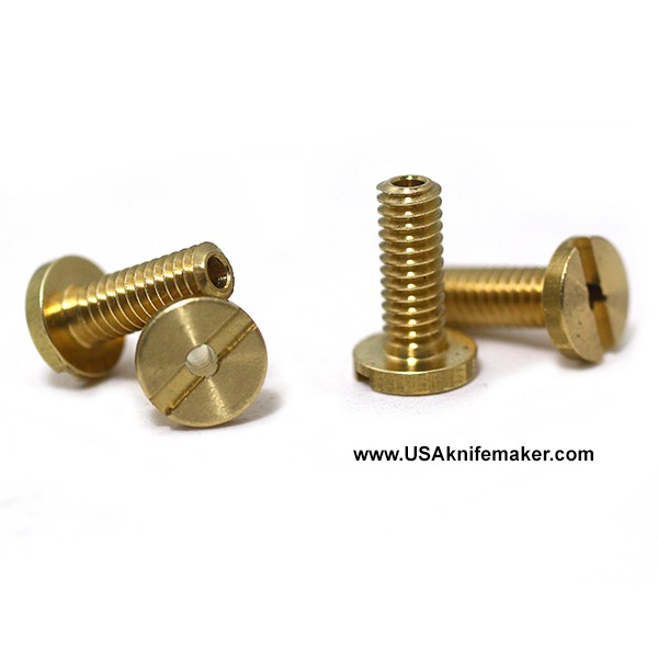Chain Ring Bolt 1/4" Brass MALE dia x .50"L 8-32