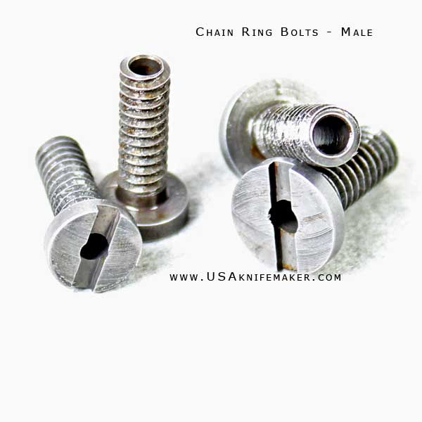 Chain Ring Bolt 1/4" Satin MALE dia x .50"L 8-32 thread