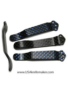 Carbon Fiber Knife Pocket Clip - Blue