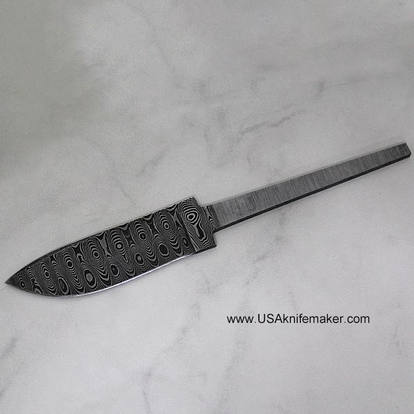 Drop Point with Hidden Tang and Swedge - Ladder Pattern Damascus