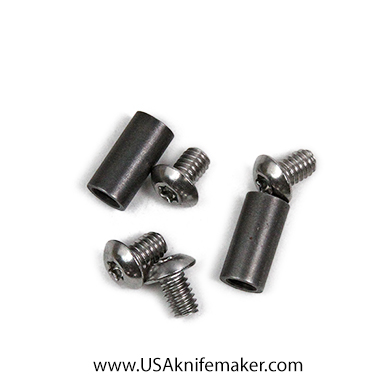 Pivot Barrel 1/4" for folders includes (2) 8-32 x 1/4 Button Head Stainless Steel Screws Knifemaking Handle Hardware