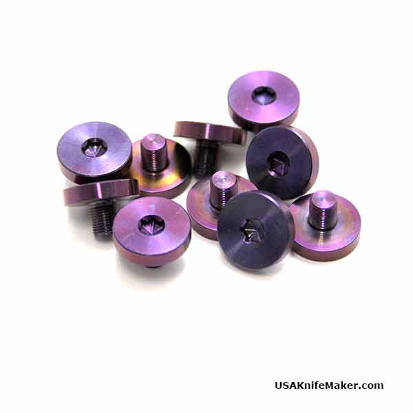 Disc Pivot, Plain Head, Titanium Anodized Purple, .450"D, 8-64 Thread, .20" Thread Length