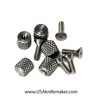 Thumb Stud Knurled 3/16 x3/16 with (1) 1-72 x 1/4 FH Screw Handle Harware Knifemaking