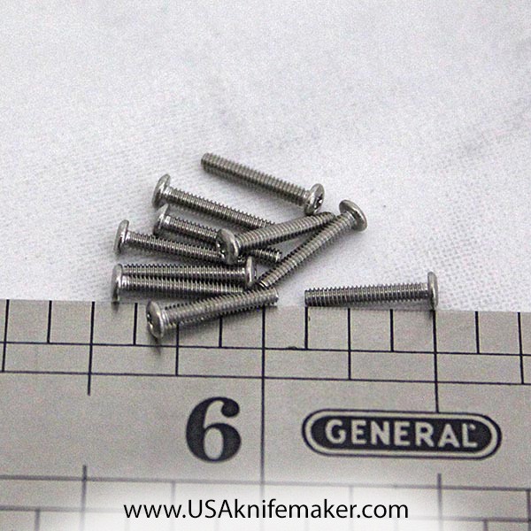 Screw 0-80 Button Head 3/8" Thread Length Stainless Steel - 25ct