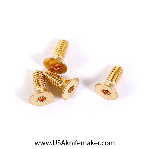 Screw 0-80 Flat Head 1/4" OAL Gold Plated - 20ct