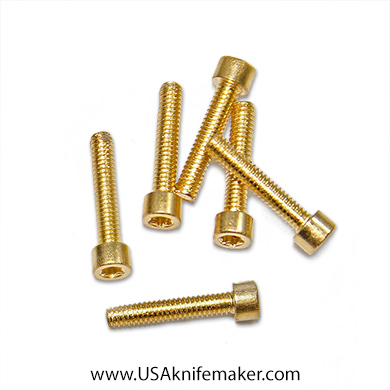 Screw 2-56 Socket Head 3/8" Thread Length Gold Plated - 20ct