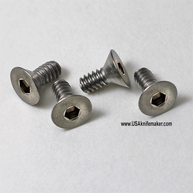 Titanium Screw 4-40 Flat Head 1/2" Thread Length 1/16" HEX Drive - 10pack