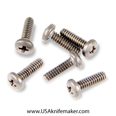 Titanium Screw 4-40 Button Head 3/8" Thread Length #1 Phillips - 10pack