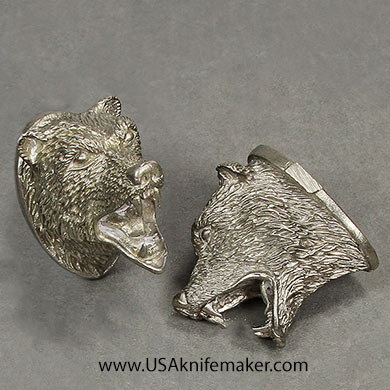 Pommel #124 Bear Head - Nickel Silver