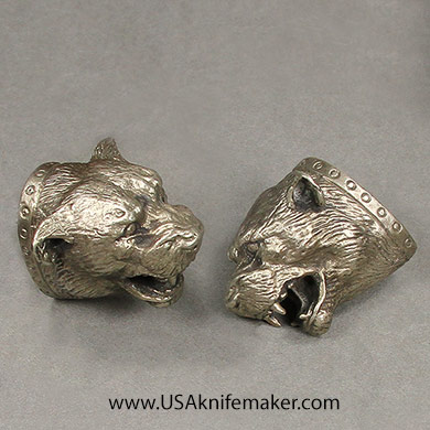 #8 Bear Head Pommel Nickel Silver