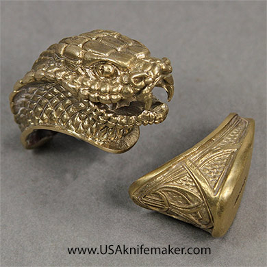 Snake Head Guard & Pommel - Bronze