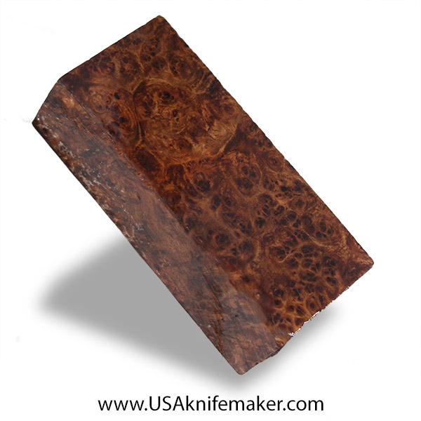 Amboyna Burl Knife Block - #001 - 1.2" x 1.65" x 3.9"