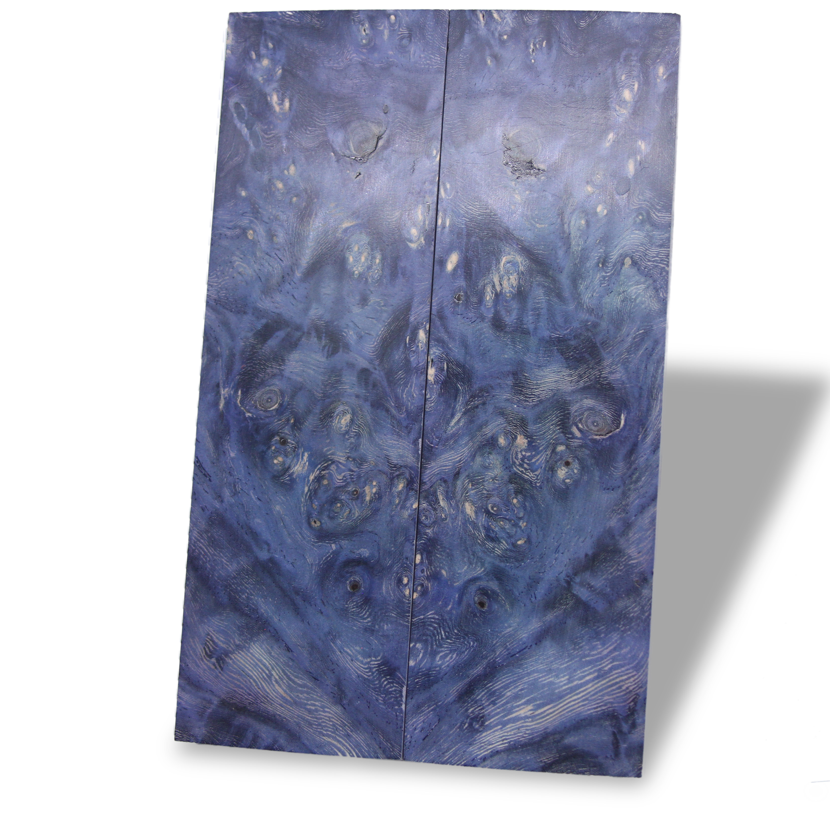 Amboyna Burl Knife Scales - Stabilized - Dyed - #3030 - .34" x 1.7" x 5.5"