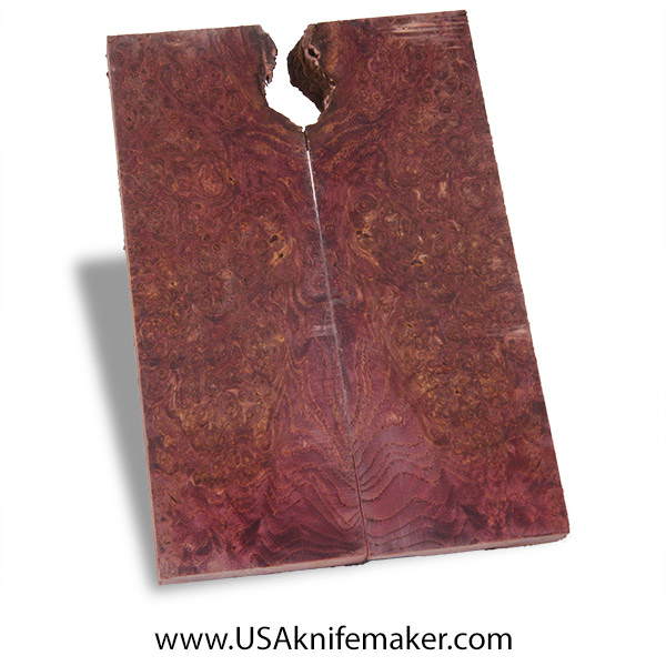 Black Ash Burl Knife Scales - Stabilized - Dyed - #3042 - .45" x 2" x 6"