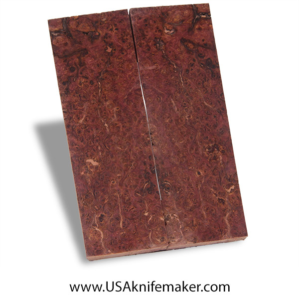 Black Ash Burl Knife Scales - Stabilized - Dyed - #3045 - .45" x 2" x 6"
