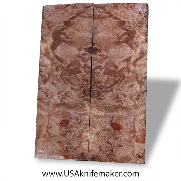 Black Ash Burl Knife Scales - Stabilized - Dyed - #3073 - .42 x 1.75 x 5.1