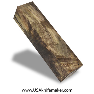 Box Elder Burl Knife Block -Dyed - Stabilized - #3034 - 1.45" x 1.45" x 6.1"