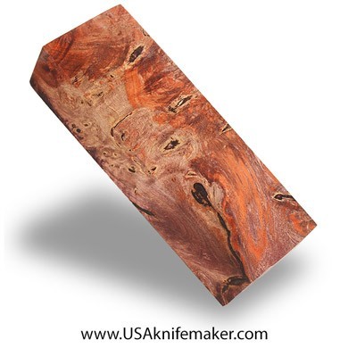 Box Elder Burl Knife Block -Dyed - Stabilized - #3048 - 1.15" x 1.7" x 5"