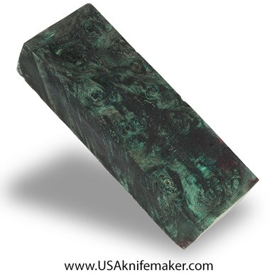Box Elder Burl Knife Block -Dyed - Stabilized - #3050 - 1.15" x 1.75" x 5.05"