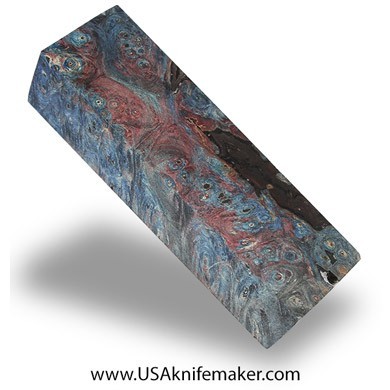 Box Elder Burl Knife Block -Dyed - Stabilized - #3056 - 1.2" x 1.5" x 5.05"