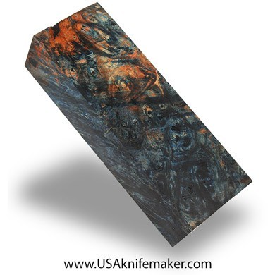 Box Elder Burl Knife Block -Dyed - Stabilized - #3058 - 1.2" x 1.8" x 5.1"