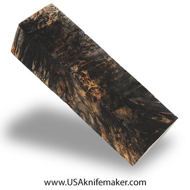 Box Elder Burl Knife Block -Dyed - Stabilized - #3059 - 1.5" x 1.35" x 5.45"