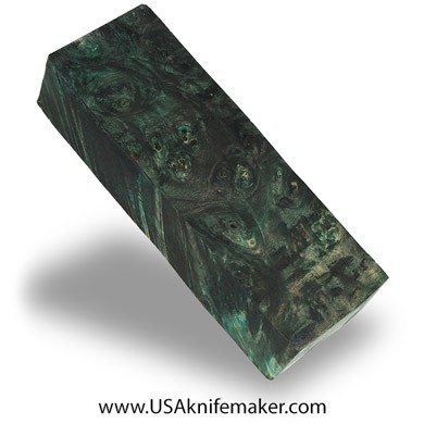 Box Elder Burl Knife Block -Dyed - Stabilized - #3063 - 1.12" x 1.75" x 5.1"
