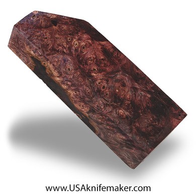 Box Elder Burl Knife Block -Dyed - Stabilized - #3064 - 1.25" x 1.75" x 5.05"