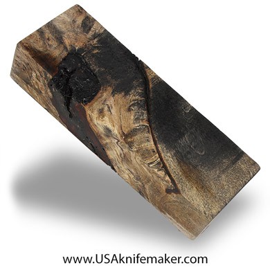 Box Elder Burl Knife Block -Dyed - Stabilized - #3067 - 1.2" x 1.85" x 5.45"