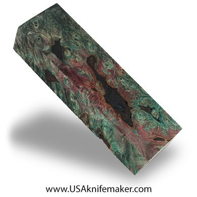 Box Elder Burl Knife Block -Dyed - Stabilized - #3070 - 1.1" x 1.55" x 5.25"