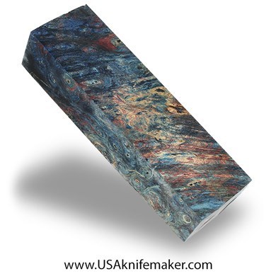 Box Elder Burl Knife Block -Dyed - Stabilized - #3071 - 1.05" x 1.45" x 4.9"