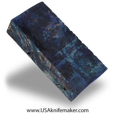 Box Elder Burl Knife Block -Dyed - Stabilized - #3077 - 1.15" x 2.25" x 5"