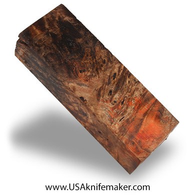 Box Elder Burl Knife Block -Dyed - Stabilized - #3080 - 1.2" x 1.75" x 5"