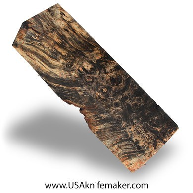 Box Elder Burl Knife Block -Dyed - Stabilized - #3084 - 1.3" x 1.55" x 5.45"