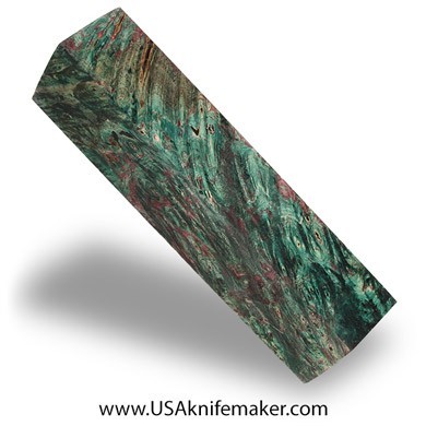 Box Elder Burl Knife Block -Dyed - Stabilized - #3088 - 1.15" x 1.2" x 5.2"