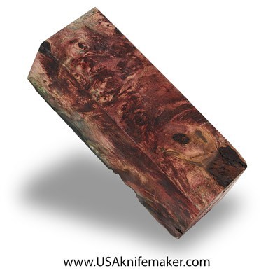 Box Elder Burl Knife Block -Dyed - Stabilized - #3090 - 1.4" x 1.35" x 4"