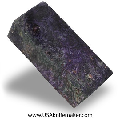 Box Elder Burl Knife Block -Dyed - Stabilized - #3096 - 1.3" x 1.2" x 4.5"