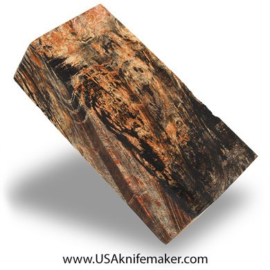 Box Elder Burl Knife Block -Dyed - Stabilized - #3097 - 1.25" x 2.4" x 4.7"