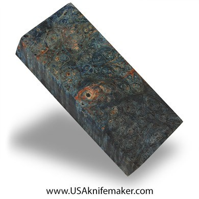 Box Elder Burl Knife Block -Dyed - Stabilized - #3103 - 1.15" x 2" x 4.8"