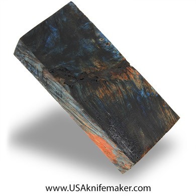 Box Elder Burl Knife Block -Dyed - Stabilized - #3108 - 1.05" x 2.15" x 4.8"