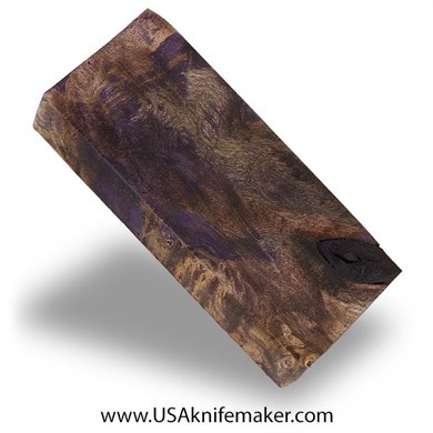 Box Elder Burl Knife Block -Dyed - Stabilized - #3113 - 1.05" x 2.1" x 5.05"