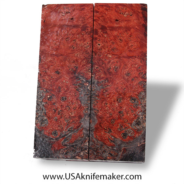 Big Leaf Maple Burl Knife Scales - Stabilized - Dyed - #4000 - .45" x 1.65" x 5