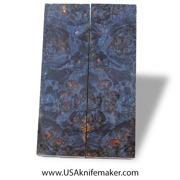 Big Leaf Maple Burl Knife Scales - Stabilized - Dyed - #4002 - .45" x 1.55" x 5.25"